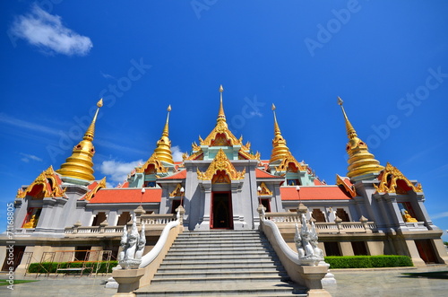 Photography Buddhism Temple with Blue Sky Background