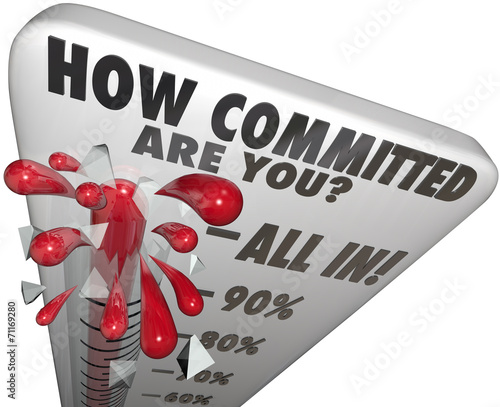 Foto How Committed Are You Thermometer Measure Commitment Level