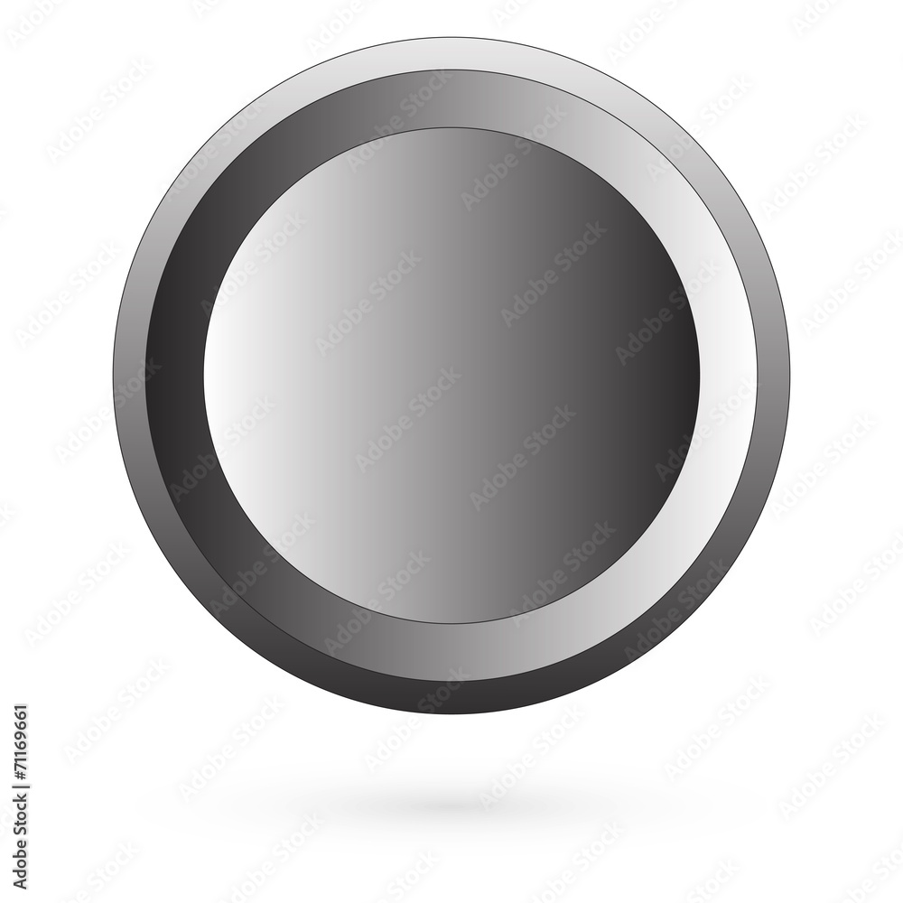 Metal button. Raster Metal button. Raster