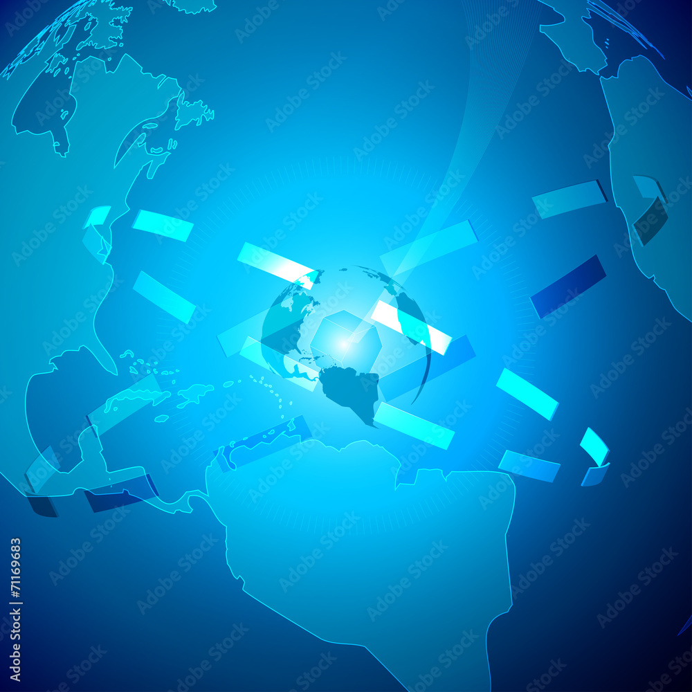 Obraz premium Abstract Technology Background with World