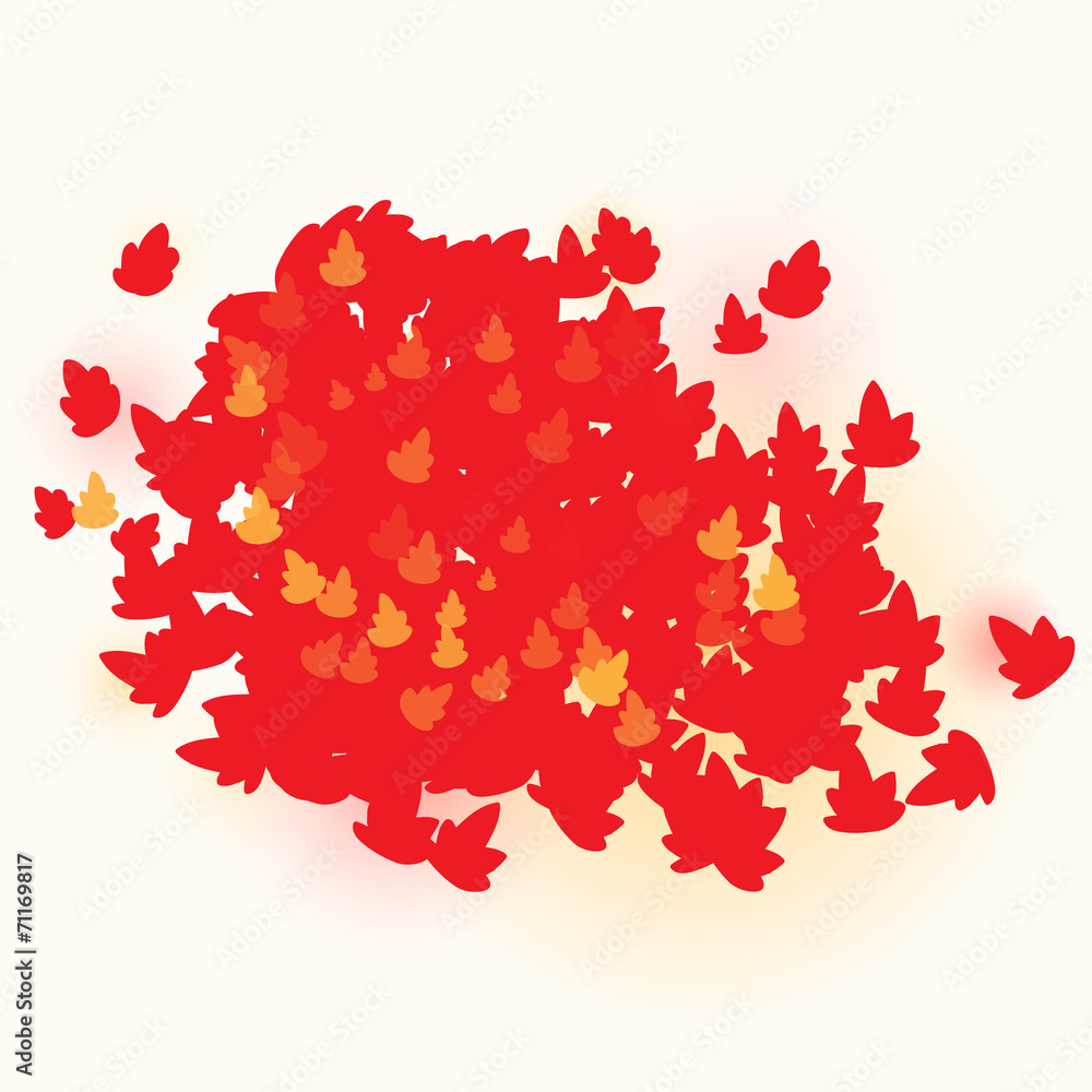 red fall leaves background design template red fall leaves background design template