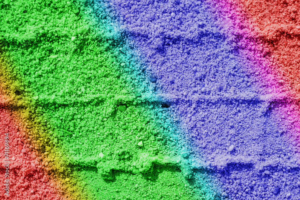 Regenbogenfarben im Sand