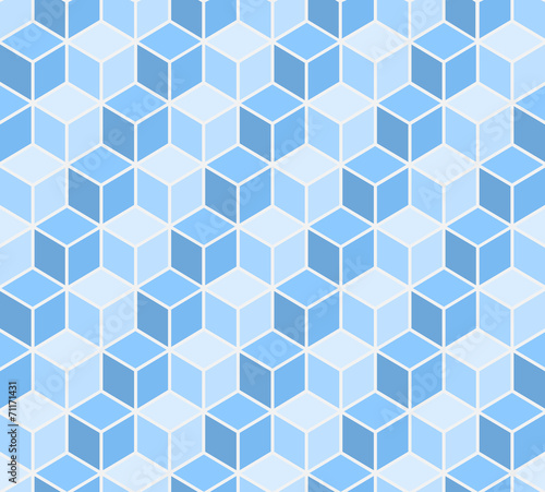 Abstract blue cubes seamless background
