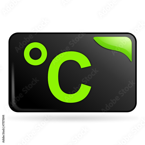 degrés celsius sur bouton web rectangle vert