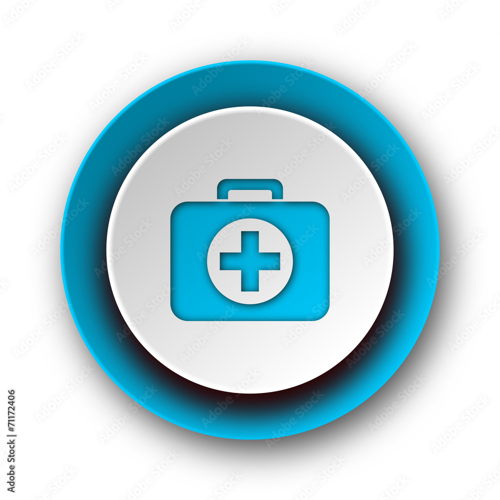 first aid blue modern web icon on white background first aid blue modern web icon on white background