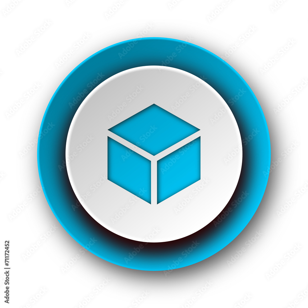 box blue modern web icon on white background box blue modern web icon on white background