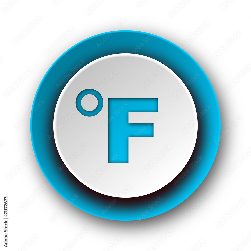 fahrenheit blue modern web icon on white background fahrenheit blue modern web icon on white background