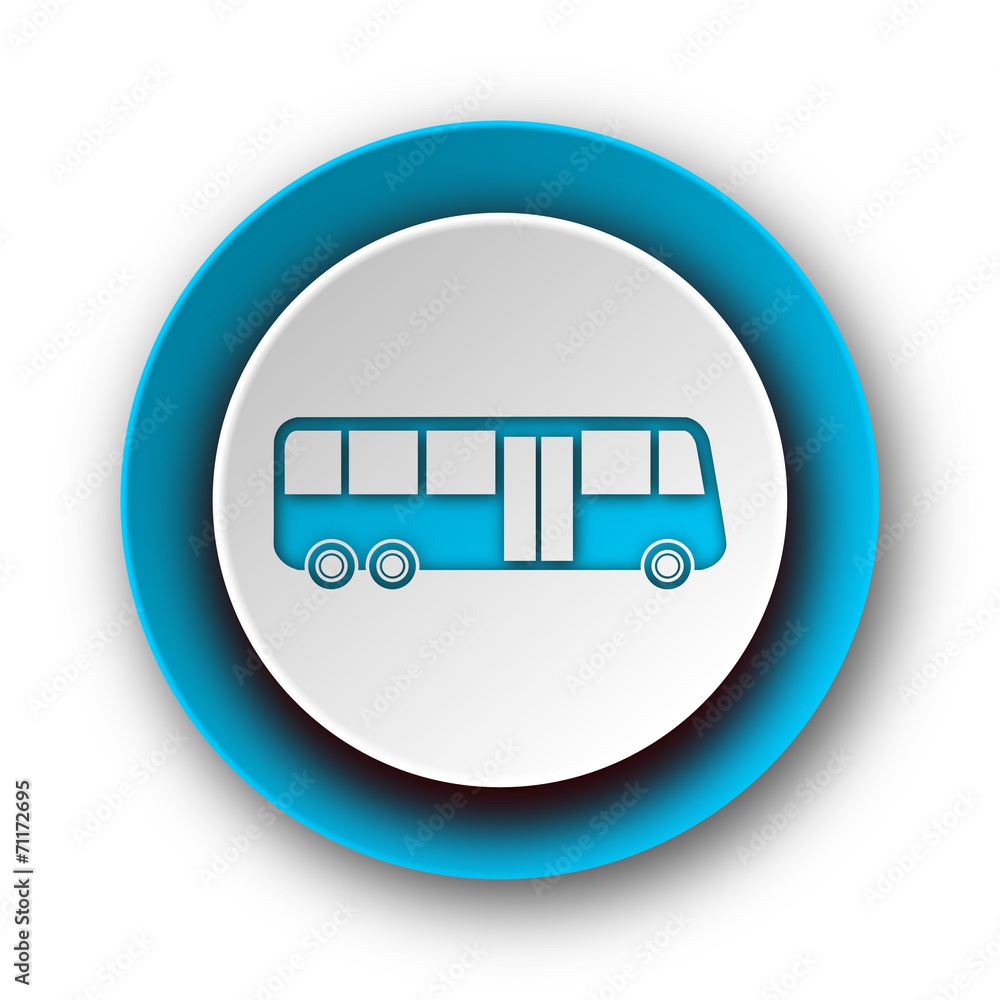 bus blue modern web icon on white background bus blue modern web icon on white background