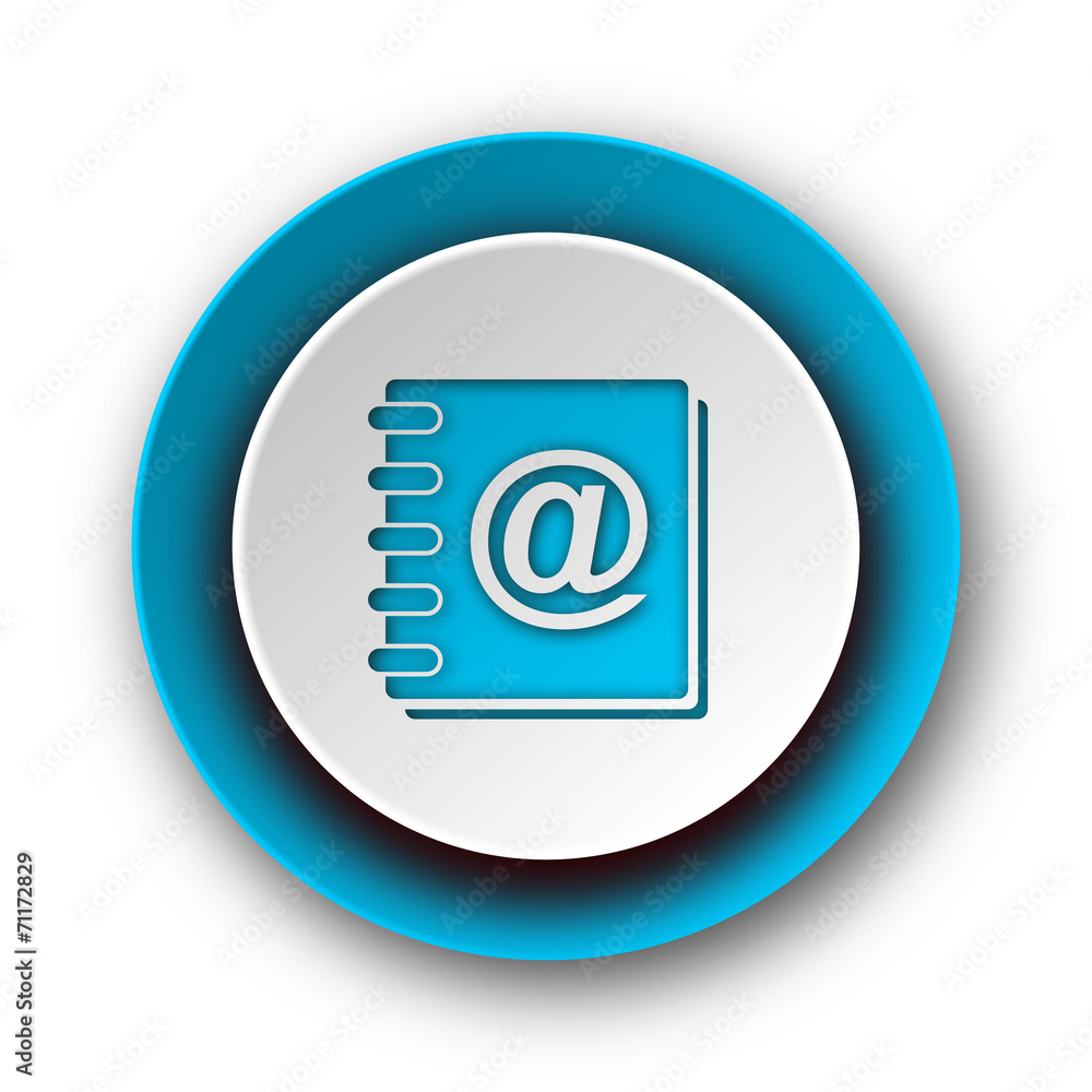 address book blue modern web icon on white background address book blue modern web icon on white background
