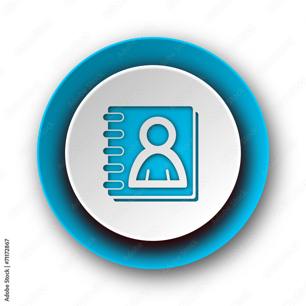 address book blue modern web icon on white background address book blue modern web icon on white background