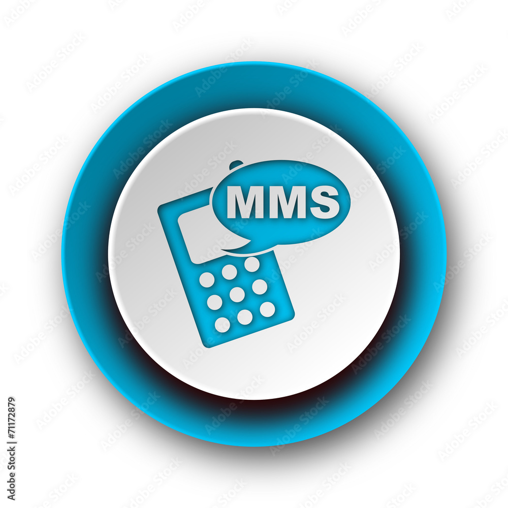 mms blue modern web icon on white background mms blue modern web icon on white background
