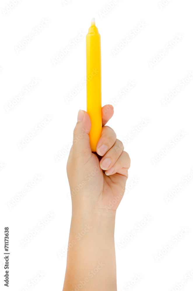 Hand holding candle Hand holding candle