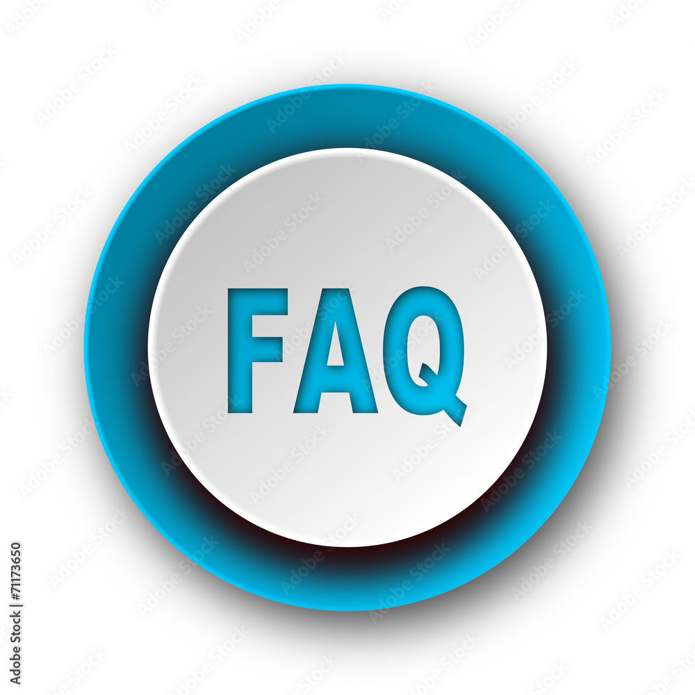 faq blue modern web icon on white background faq blue modern web icon on white background