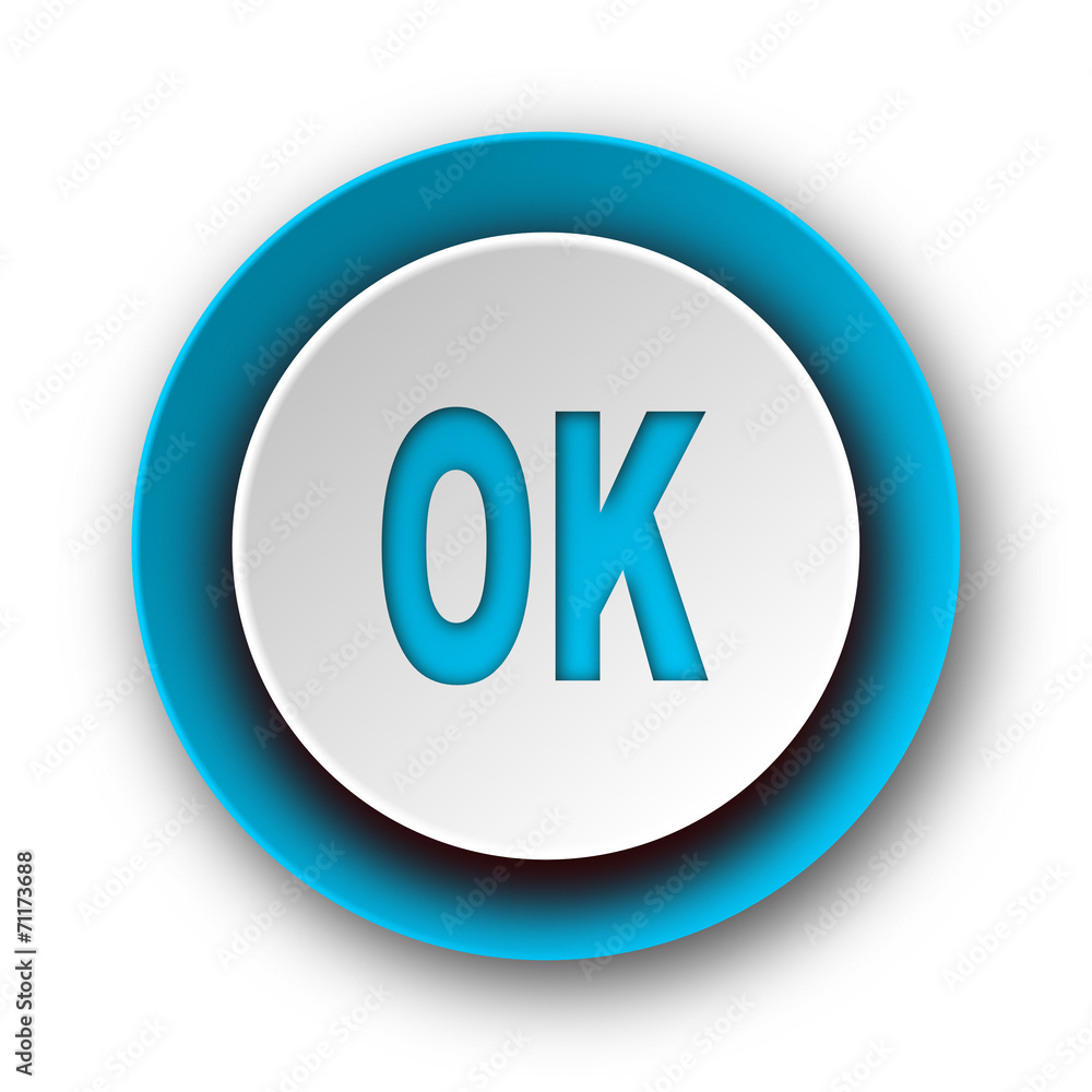 ok blue modern web icon on white background ok blue modern web icon on white background