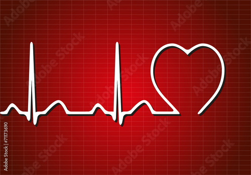 Background with cardiogram, vector