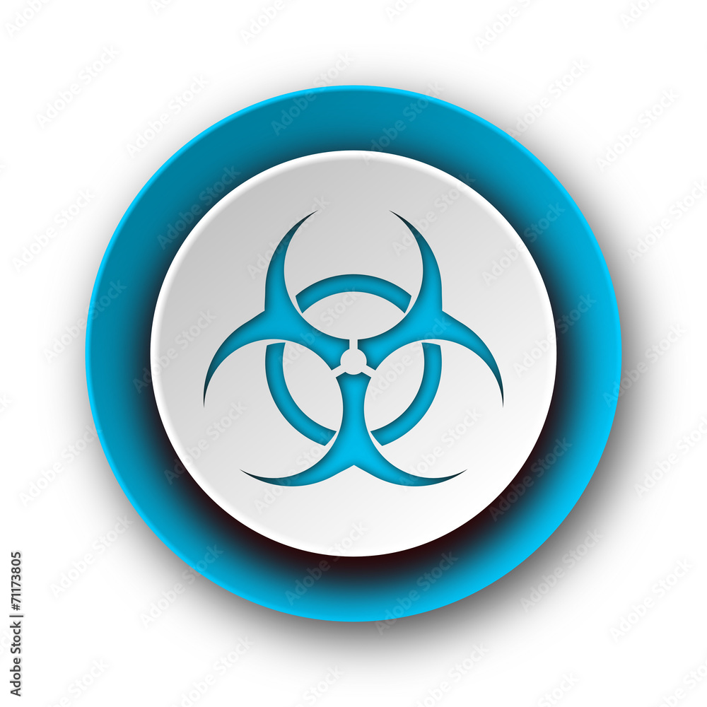 biohazard blue modern web icon on white background biohazard blue modern web icon on white background