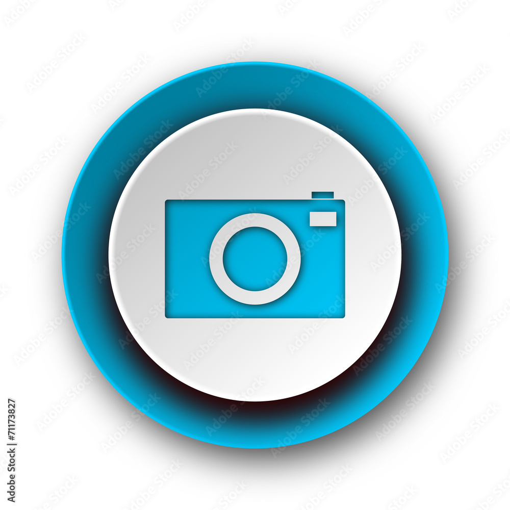 camera blue modern web icon on white background camera blue modern web icon on white background