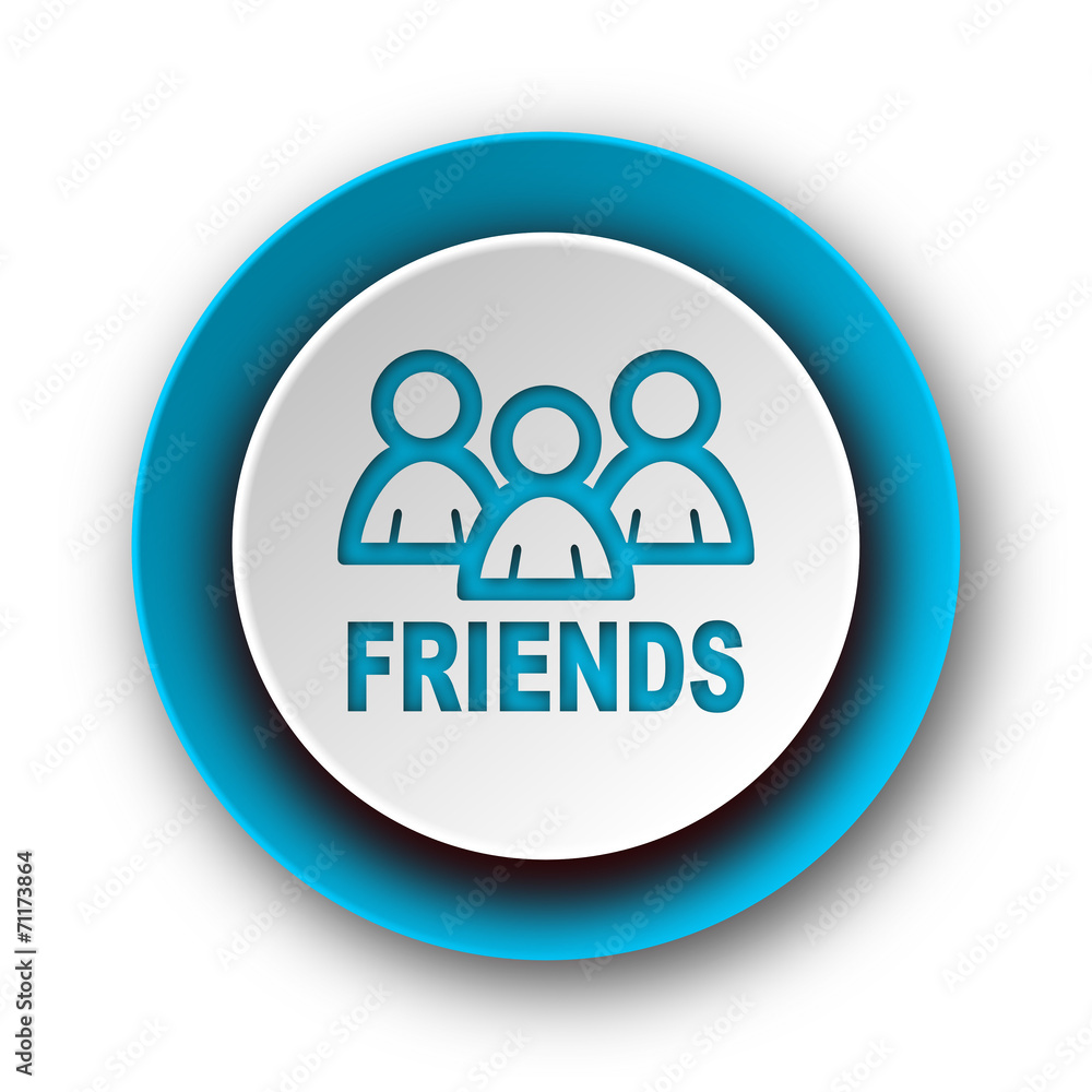 friends blue modern web icon on white background friends blue modern web icon on white background