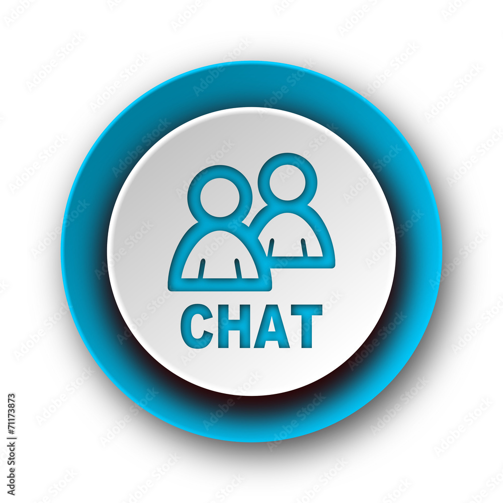 chat blue modern web icon on white background chat blue modern web icon on white background