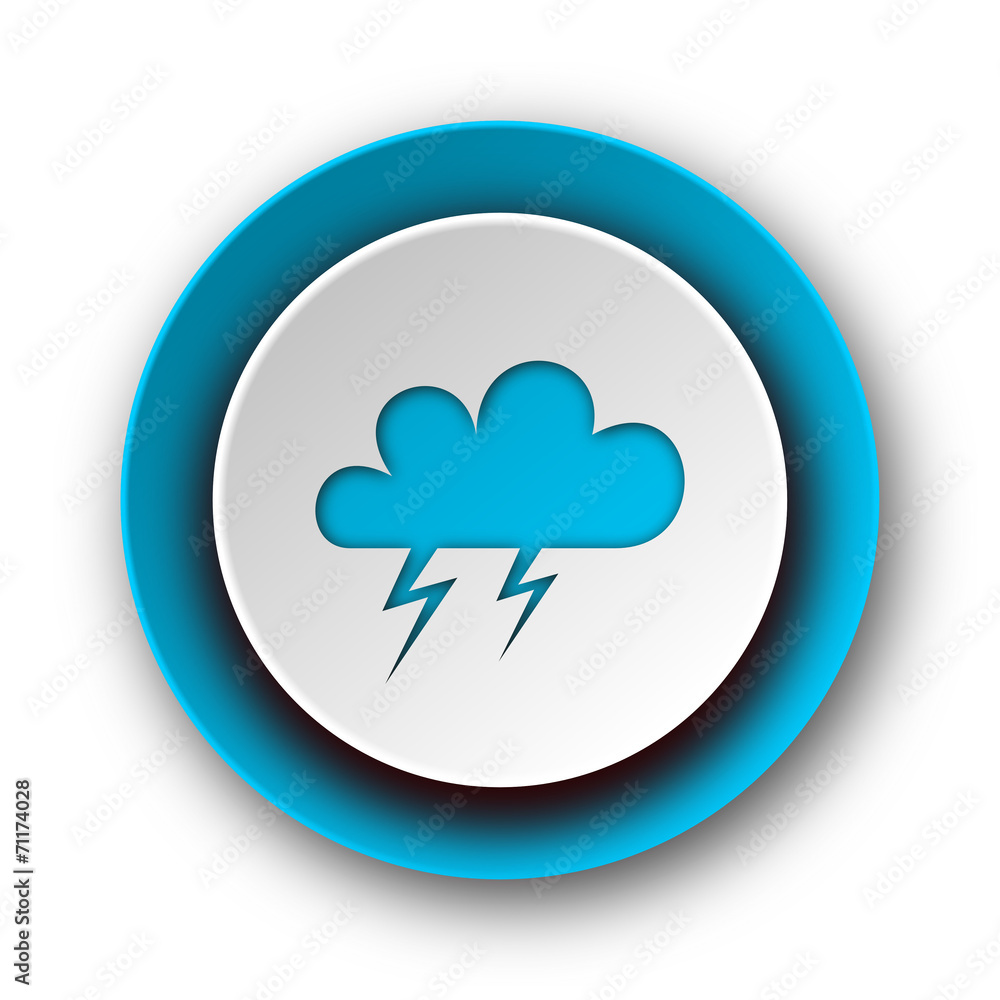 storm blue modern web icon on white background storm blue modern web icon on white background