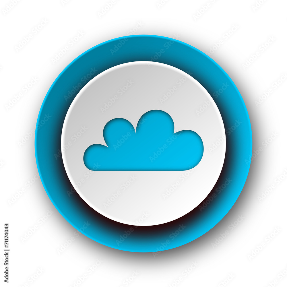 cloud blue modern web icon on white background cloud blue modern web icon on white background
