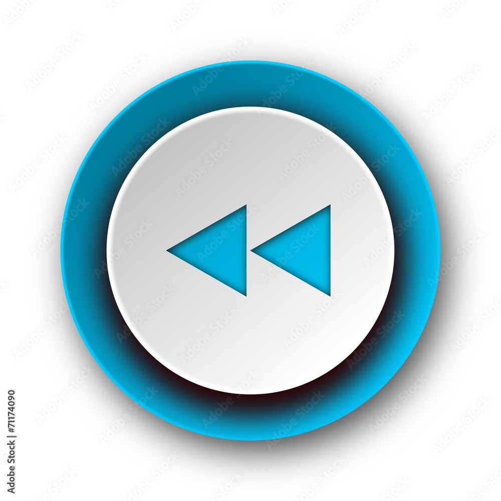 rewind blue modern web icon on white background rewind blue modern web icon on white background