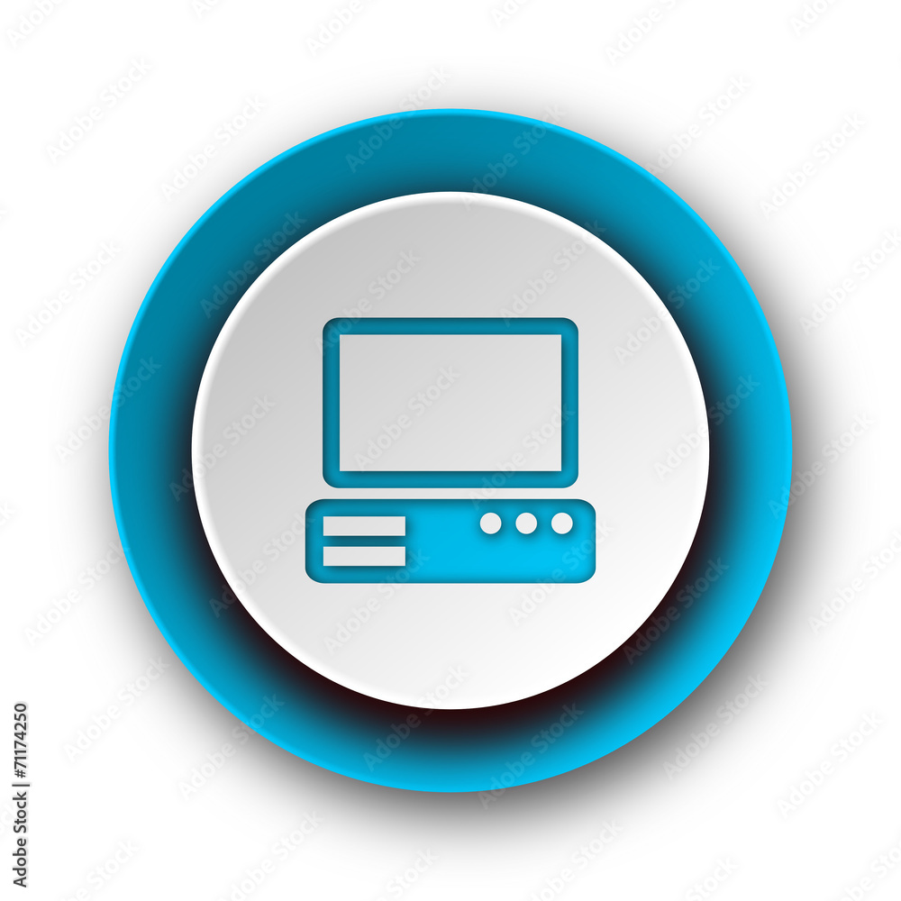 computer blue modern web icon on white background computer blue modern web icon on white background