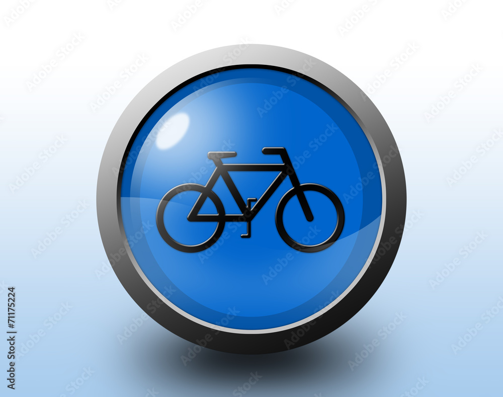 Bicycle icon. Circular glossy button. Bicycle icon. Circular glossy button.