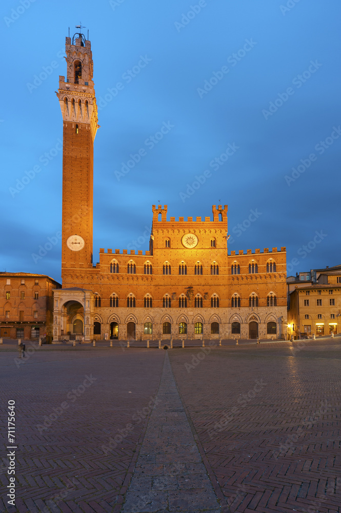 Piazza del Campo in the historic center of Siena, Italy