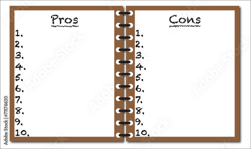 Pros and Cons Notepad