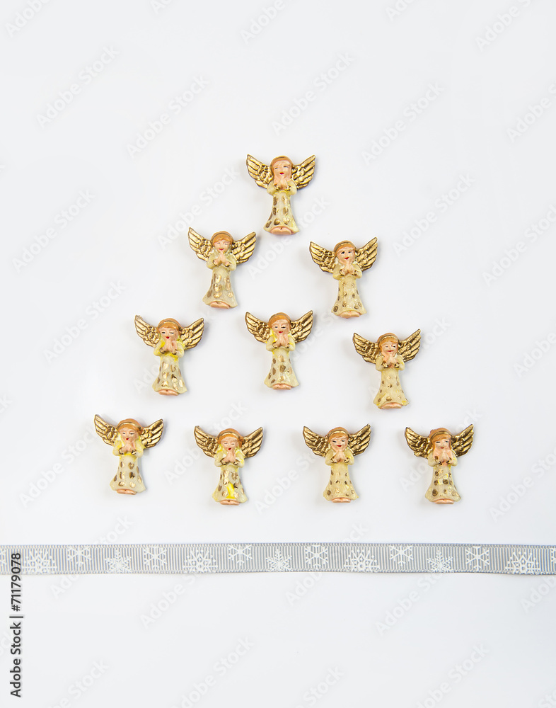 Christmas card, Christmas tree angels Christmas card, Christmas tree angels