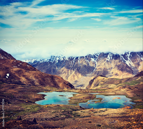 Mountain lakes in Himalayas