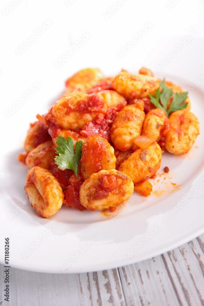 gnocchi cooked with tomato sauce gnocchi cooked with tomato sauce