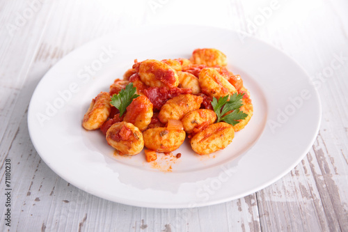 gnocchi cooked with tomato sauce