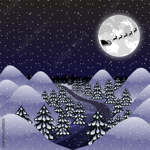 Santa Claus riding on a reindeer