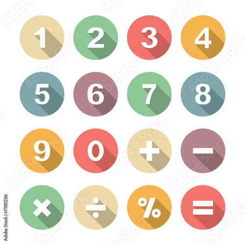 number long shadow flat