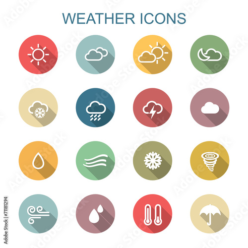 weather long shadow icons