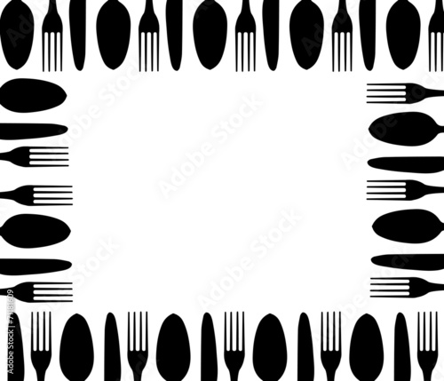 Cutlery background black white