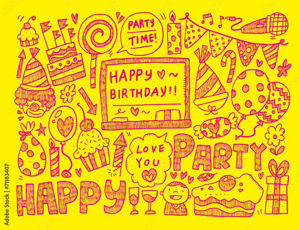 Doodle Birthday party background