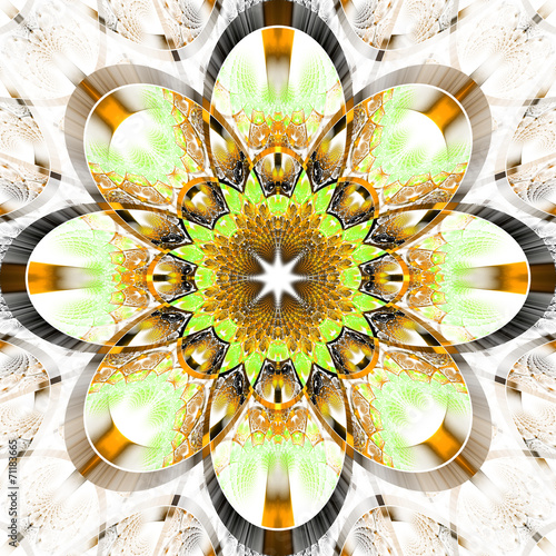 Symmetrical fractal pattern with shiny strips. Collection -  rhi photo