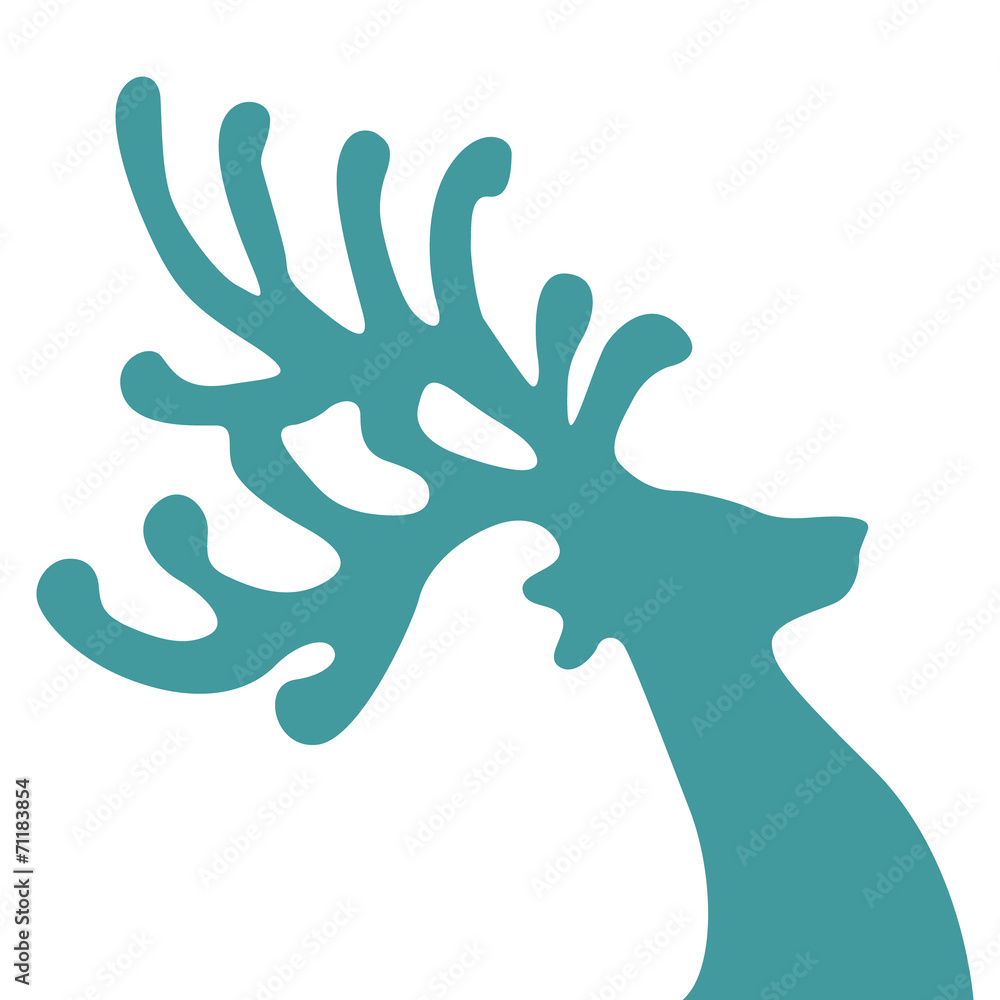 Obraz premium reindeer head turquoise isolated background