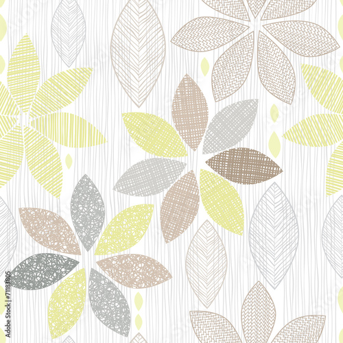 Seamless pattern of abstract flowers.