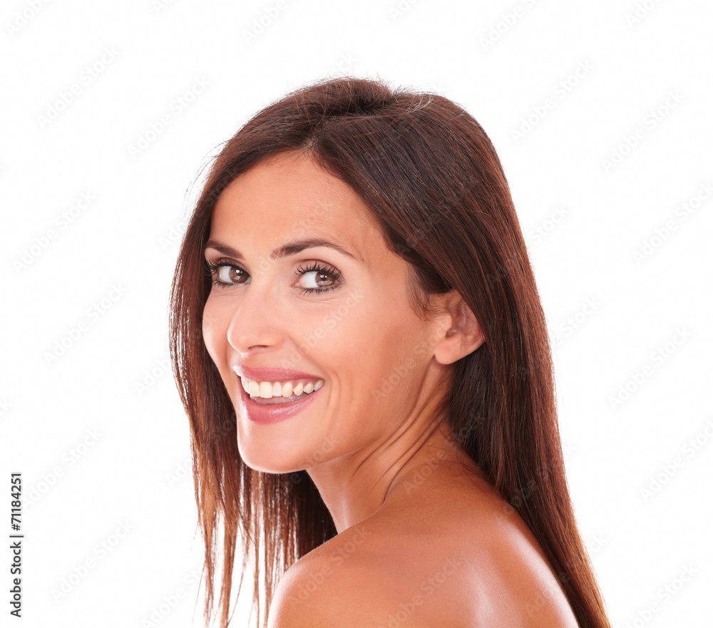 Charming latin woman smiling at camera Charming latin woman smiling at camera