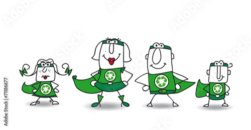 Super Hero green Family