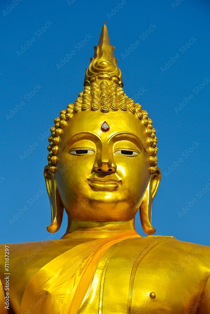 Golden buddha face