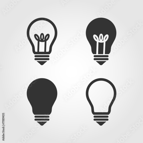 Light bulb icons set, flat design