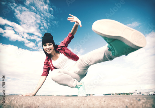 beautiful dancing girl in movement