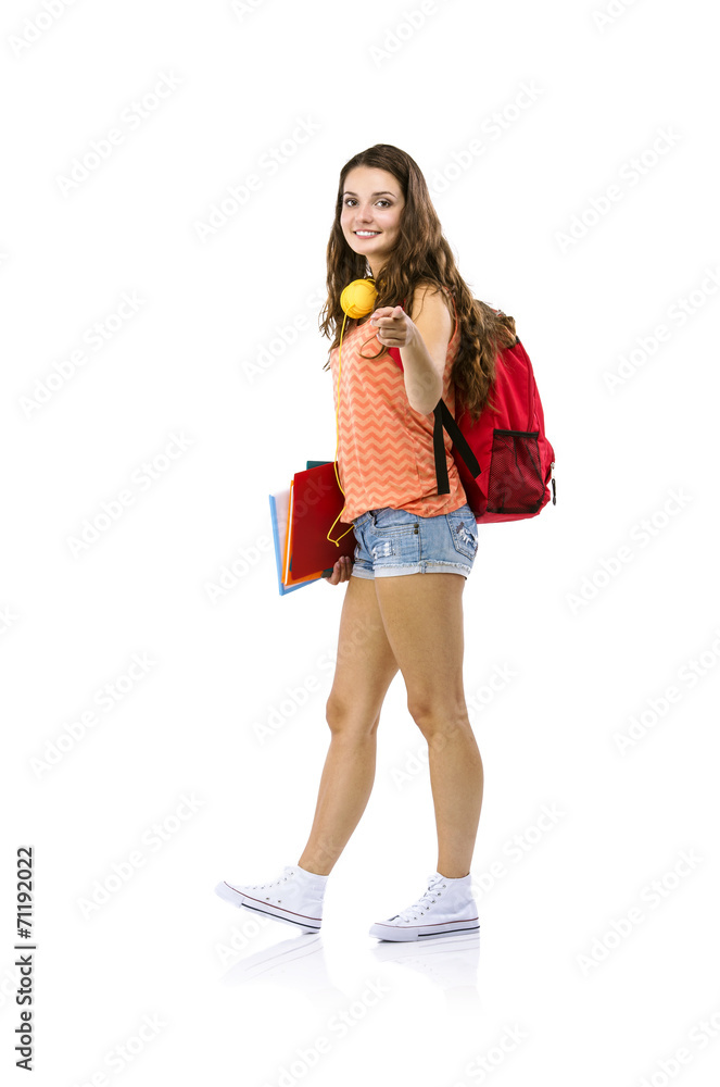 Student girl isolated Student girl isolated