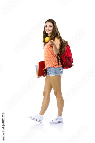 Student girl isolated