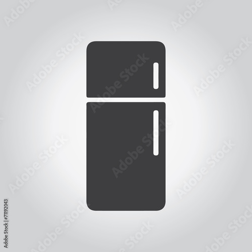 Refrigirator icon. Kitchen black grey icons set. Flat design sty photo